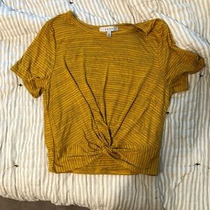 Yellow twist bottom crop top sz m